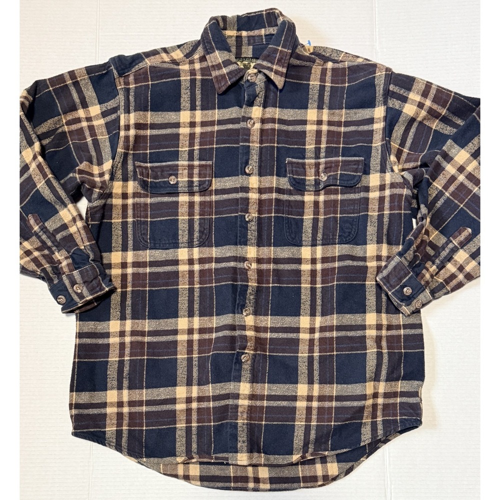FIELD & STREAM - Men's Vintage Plai Heavyweight Thick Flannel Shirt - Size Large